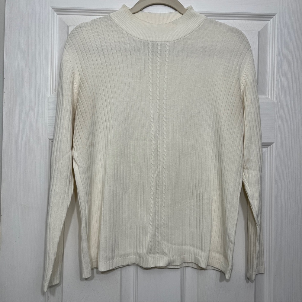 Vintage Worthington Lightweight Sweater, White, Large